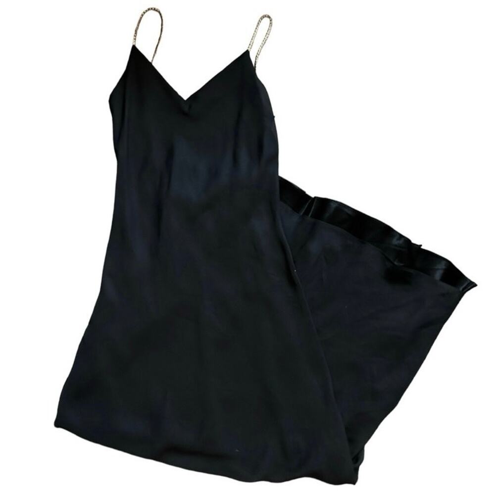 Vintage Black Low Back Rhinestone Strap Dress/Gown Size 3-4